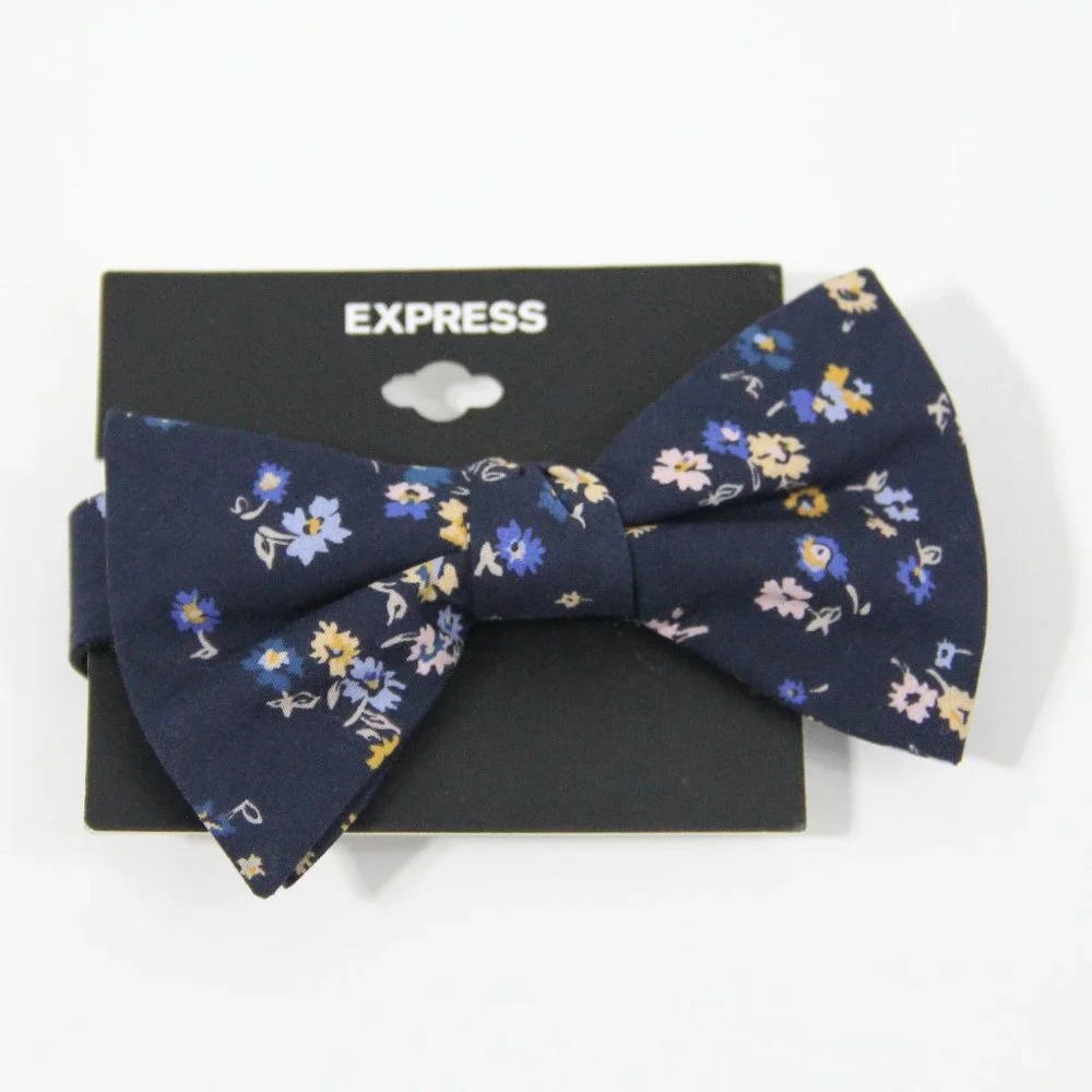 Express Bow Tie NEW Liberty fabric print Cotton Men's blue floral